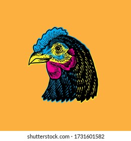 Chicken head vector design illustration