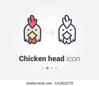chicken head vector icon