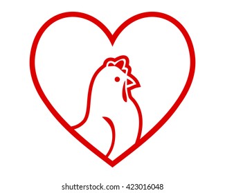 chicken heart hen poultry livestock animal image vector