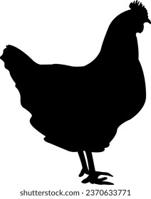 Chicken hen black vector isolated