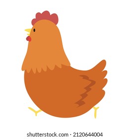 Chicken hen cute cartoon vector icon