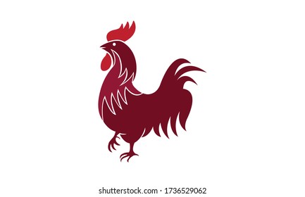 Chicken or hen logo design. Rooster or cock icon symbol vector illustration on a white background