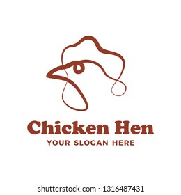 Chicken Hen logo design template