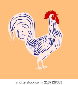 Chicken hen rooster icon character mascot poultry farm animal vector illustration.