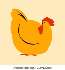 Chicken hen rooster icon character mascot poultry farm animal vector illustration.