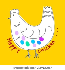 Chicken hen rooster icon character mascot poultry farm animal vector illustration.