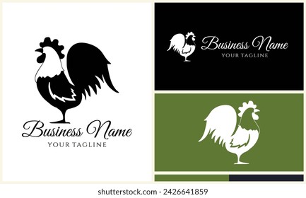 chicken hen rooster logo template