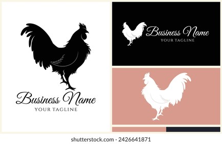 chicken hen rooster logo template