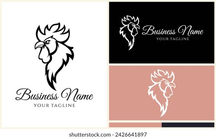 plantilla de logotipo de gallina gallo