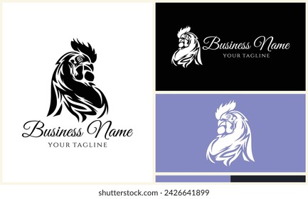 plantilla de logotipo de gallina gallo