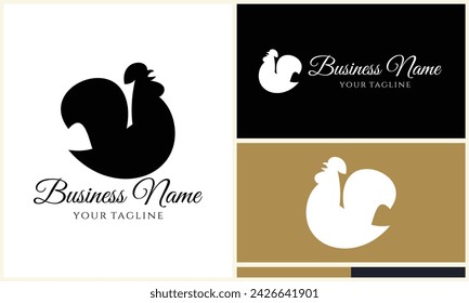 plantilla de logotipo de gallina gallo