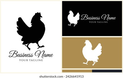 chicken hen rooster logo template