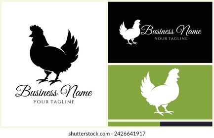 chicken hen rooster logo template