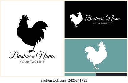 chicken hen rooster logo template