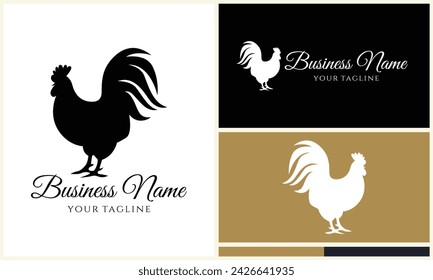 Hühnerhuhn Hahn Logo-Vorlage
