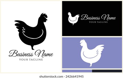 plantilla de logotipo de gallina gallo
