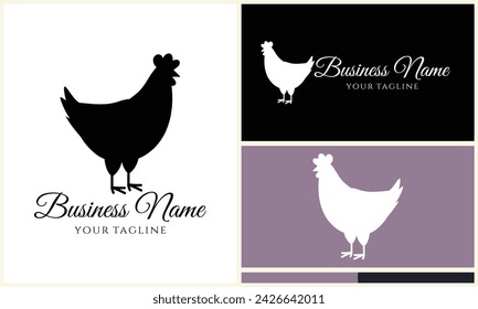 chicken hen rooster logo template