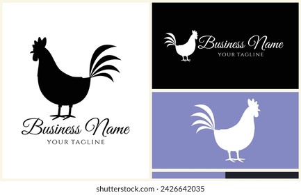 plantilla de logotipo de gallina gallo