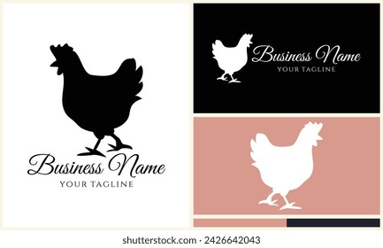 chicken hen rooster logo template
