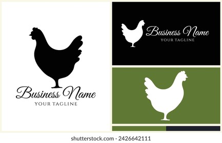 chicken hen rooster logo template