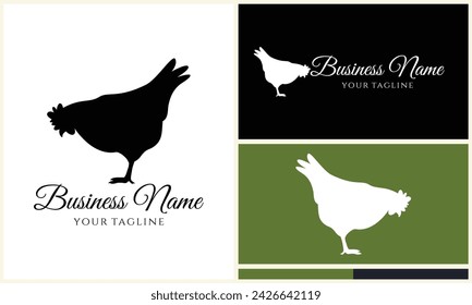 chicken hen rooster logo template