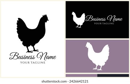 plantilla de logotipo de gallina gallo