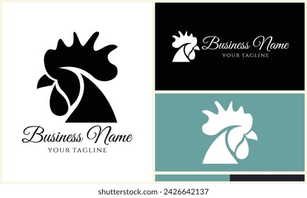 plantilla de logotipo de gallina gallo