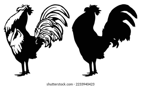 Chicken, Hen silhouette icon. Hen logo.