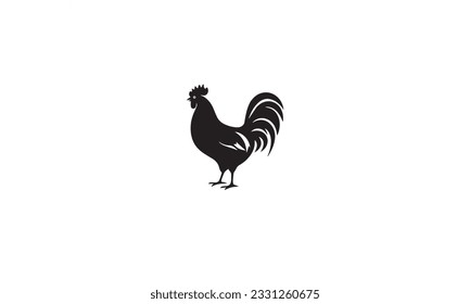 chicken hen vector icon logo black design simple flat style template on white background