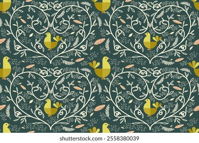 Chicken hen wallpaper design seamless pattern 