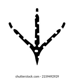 chicken hoof print glyph icon vector. chicken hoof print sign. isolated contour symbol black illustration