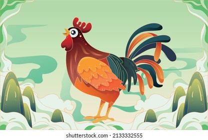 Chicken, hot pot ingredients, poultry, gourmet vector illustration