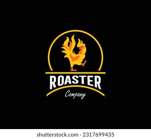 Chicken, hot, roaster, grill, restaurant, bbq, icon, red, fire, food logo, vectors