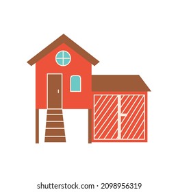 Chicken House hand drawn naive art