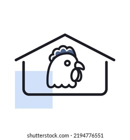 Chicken house isolated vector icon. Farm animal sign. Graph symbol for your web site design, logo, app, UI