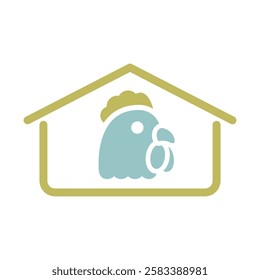 Chicken house isolated vector icon. Farm animal sign. Graph symbol for your web site design, logo, app, UI