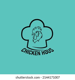 chicken house logo design, vector design 