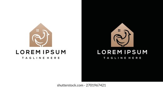 chicken house Logo Vector Plantilla. icono del logotipo de la casa de pollo	
