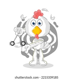 the chicken hypnotizing cartoon. cartoon mascot vector