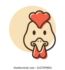 Chicken icon. Animal head vector illustration. Agriculture sign. Graph symbol for your web site design, logo, app, UI. EPS10.