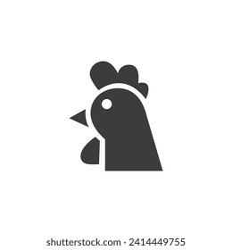 Chicken Icon Black and White Vector Graphic