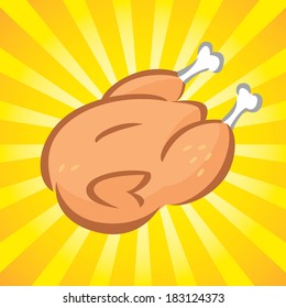  chicken icon with burst background