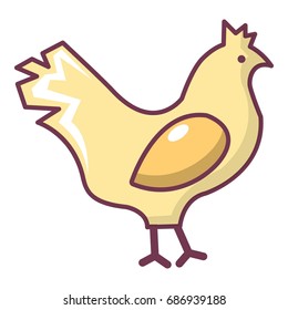 Chicken icon. Cartoon illustration of chicken vector icon for web design