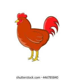 Chicken icon in cartoon style isolated on white background. Animals symbol