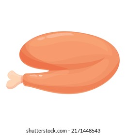 Chicken icon cartoon vector. Meat food. Red raw