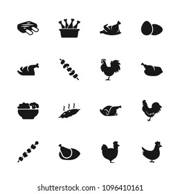 Chicken icon. collection of 16 chicken filled icons such as kebab, food, meat. editable chicken icons for web and mobile.