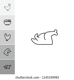 Chicken icon. collection of 6 chicken outline icons such as . editable chicken icons for web and mobile.