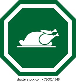 Chicken icon. design of an octagonal sign.