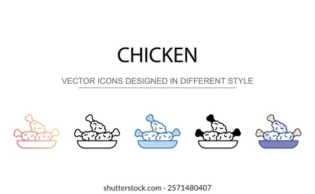 Chicken icon design with white background stock illustration