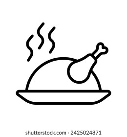 Icono de pollo. plato de pollo vector de color editable